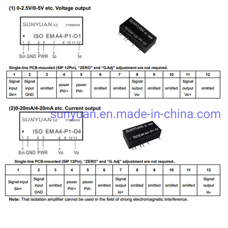 Small Size Isolated 4-20mA Output DC Current Monitoring Sensor Voltage Transmitter