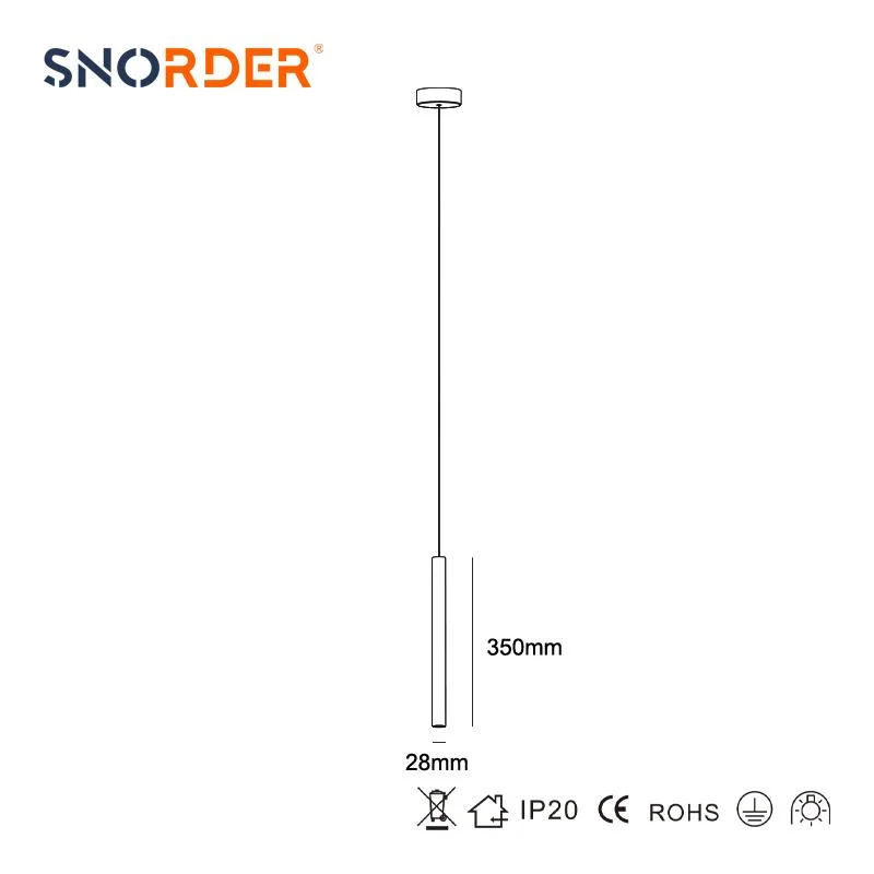 Hergestellt in China 2CCT Aluminium moderne gebürstete Kupfer Körper LED Pendelleuchte 6W Lineare LED Pendelleuchte