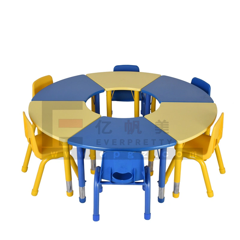 Students School Furniture Wooden Group-Learning Colorful Children Desk and Chair Sets