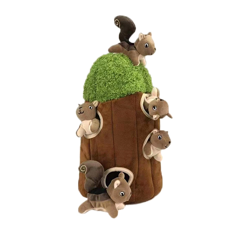 Produtos de animais de estimação Hound Hide and Seek Dog Toys Activity Tree Esquilo e Puzzle pelúcia brinquedos para cães