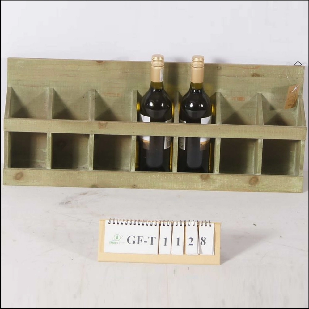 Free Standing Bamboo Wine Glass Bottle Holder