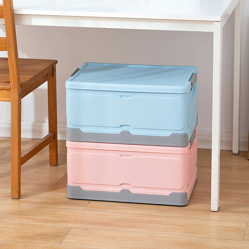 1912 Folding Storage Box Wardrobe Sundries Container Box Transparent Foldable Stackable Storage Cabinet Plastic Bin Storage