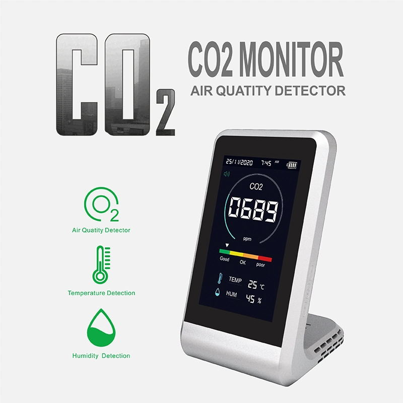 Infrared Ndir CO2 Air Quality Monitor Test CO2 Meter Measurement Indoor Real Time Monitor Gas Detector