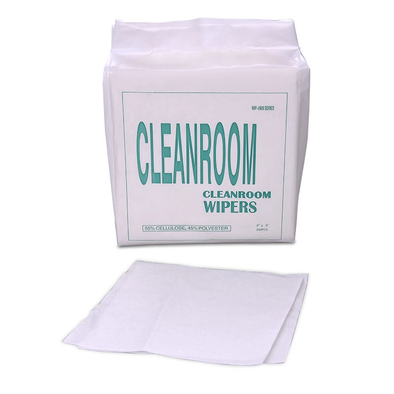 White Lint Free Disposable Industry Clean 100% Polyester Cleanroom Wiper