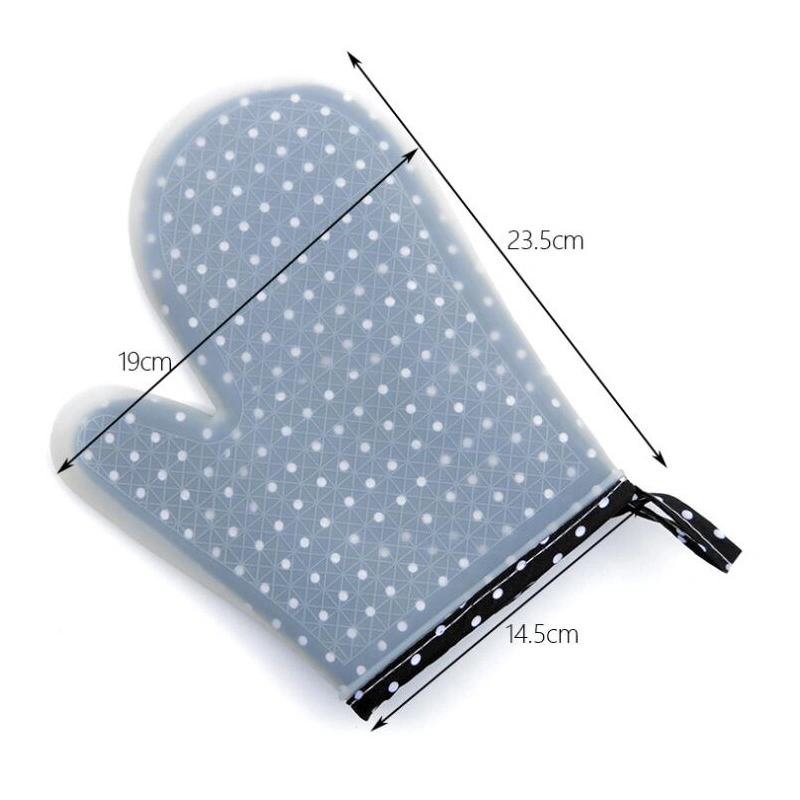 Oven Mitts Set of 2 Transparent Clear Polka DOT Silicone Cotton Lining Heat Resistant Waterproof Washable Kitchen Oven Gloves for BBQ Grilling Baking Esg12167