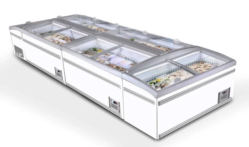 Supermarket Commercial Horizontal Island Freezing Showcase for Frozen Food