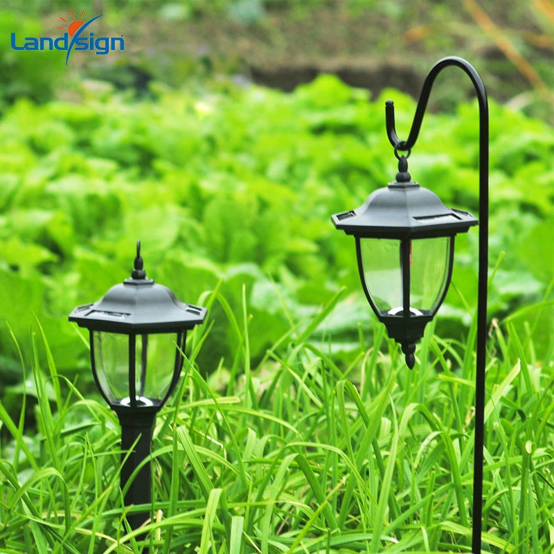 Solar Powered Shepard Hook Garden Lantern Venta caliente paisaje al aire libre Camino LED Stick Lawn luces luz del sol para Garden Yard Path Esg17315