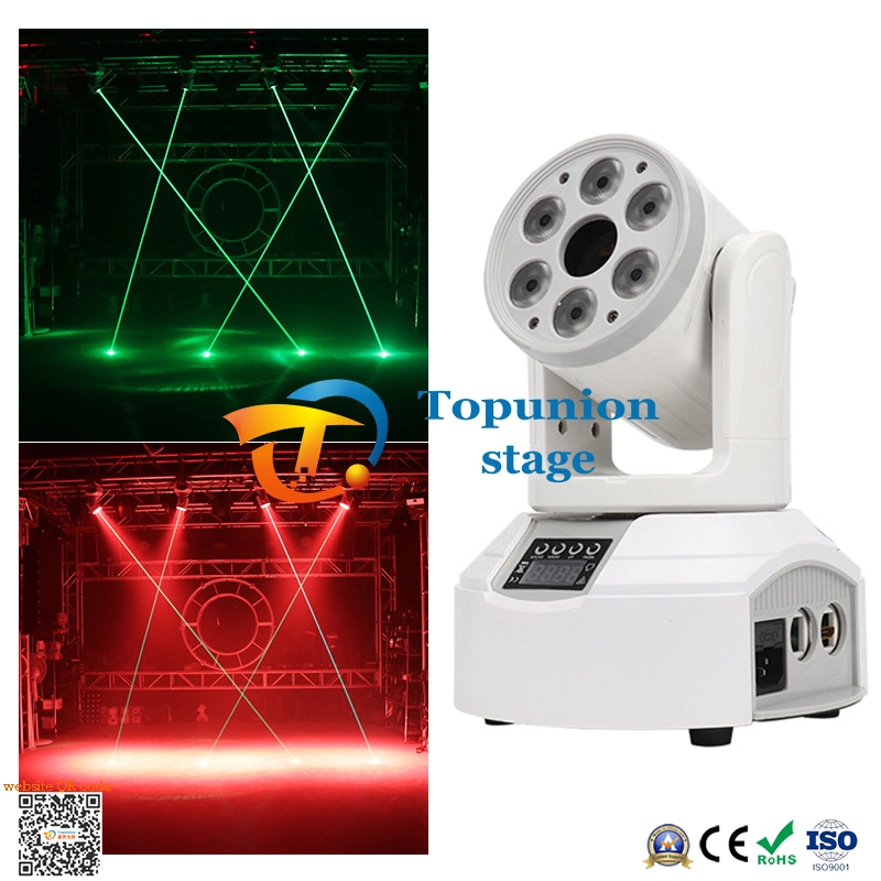 6ШТ светодиод + 1PC Лазерная интеллектуальная Stage Moving Head Lighting Оборудования