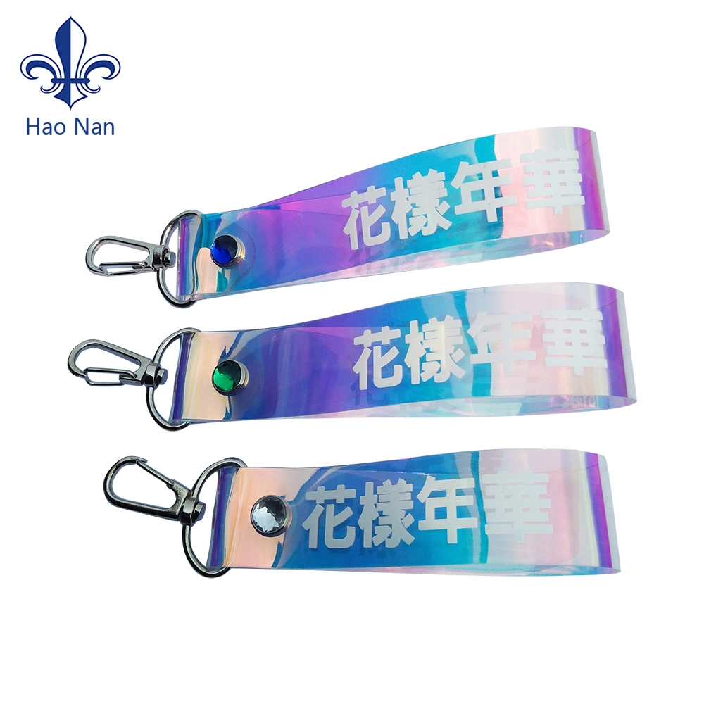 Hot Selling Custom Printed Holographic Anime PVC Keychain with Hook