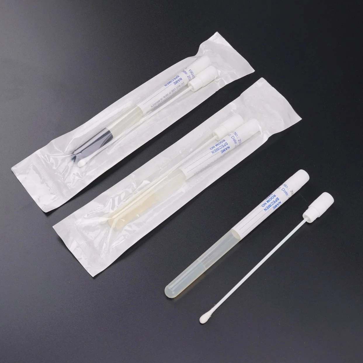 150mm Disposable Sampling Sterile Viscose Cotton Swab with Amies+Charcoal Medium