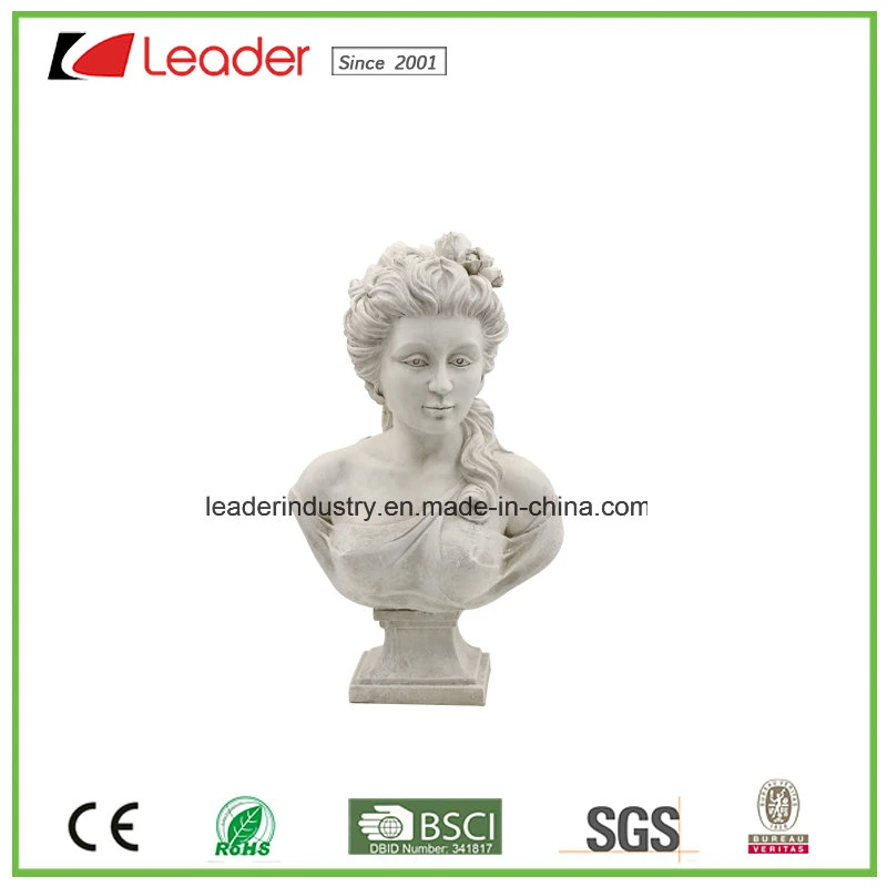 31cm Polyresin Decorative Bust Lady Sculpture for Lawn Decoration