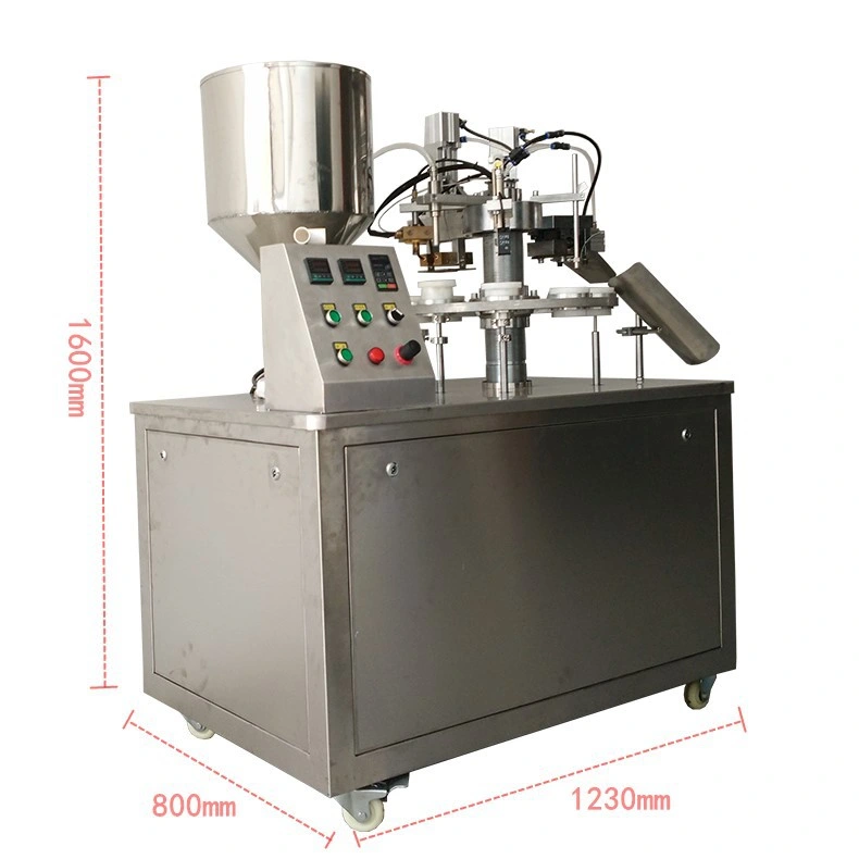 Tubo de tipo rotativo semiautomática máquina selladora de llenado para la Crema Loción Gel de atasco de ketchup de pasta de dientes de leche condensada vaselina