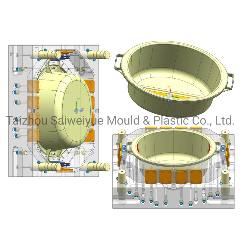 Nouveau style de ménage en plastique lavabo ovale d'utilisation quotidienne de moulage par injection du bassin de lavage de moule