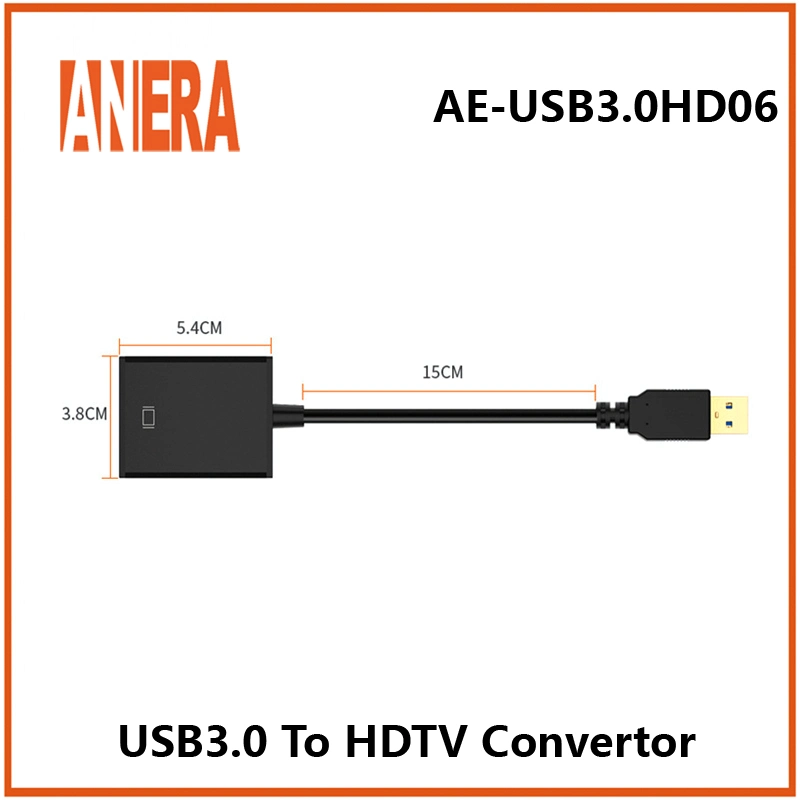 Anera Convertisseur USB 3.0 Mâle vers HDMI Femelle Adaptateur Vidéo Câble Graphique 1080P pour PC Portable