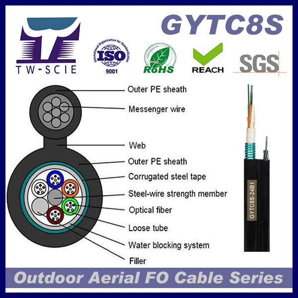 La fibra óptica en el mercado de América Cable-South Venta caliente Autoportantes utilizar GYTC Antena8S-R