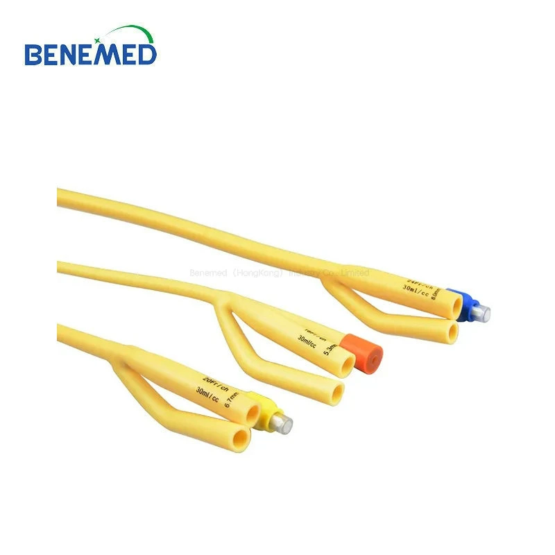Catéter de látex Foley con 3 vías