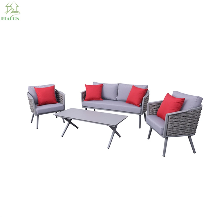 Modern Outdoor Furniture Basket Rope Woven Sofa Set