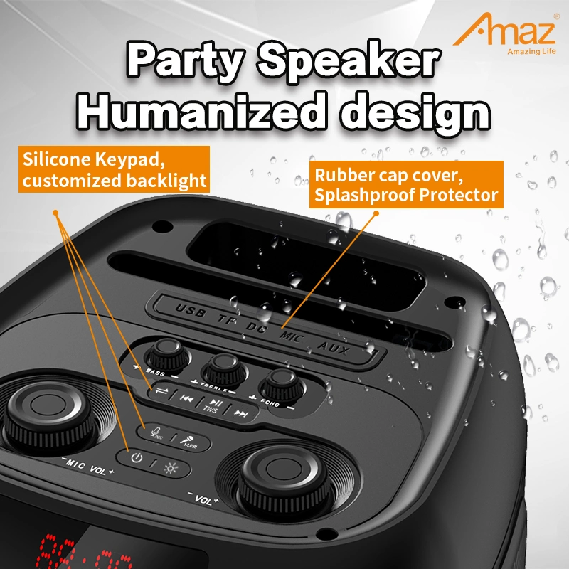 Powered Rechargeable Battery Party Triple 8 Inch Speaker Home Karaoke System Well