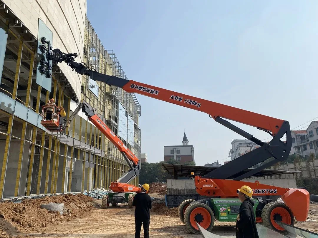 Dingli off-Road Lithium Battery 26m Articulated Boom Lift for 500kg 800kg 1500kg Glass Lifting Machine