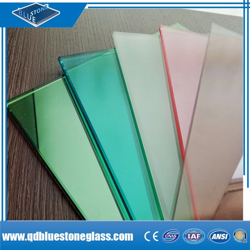 8.38mm Blue Green Pink Grey Bronze Laminate Reflective Glass