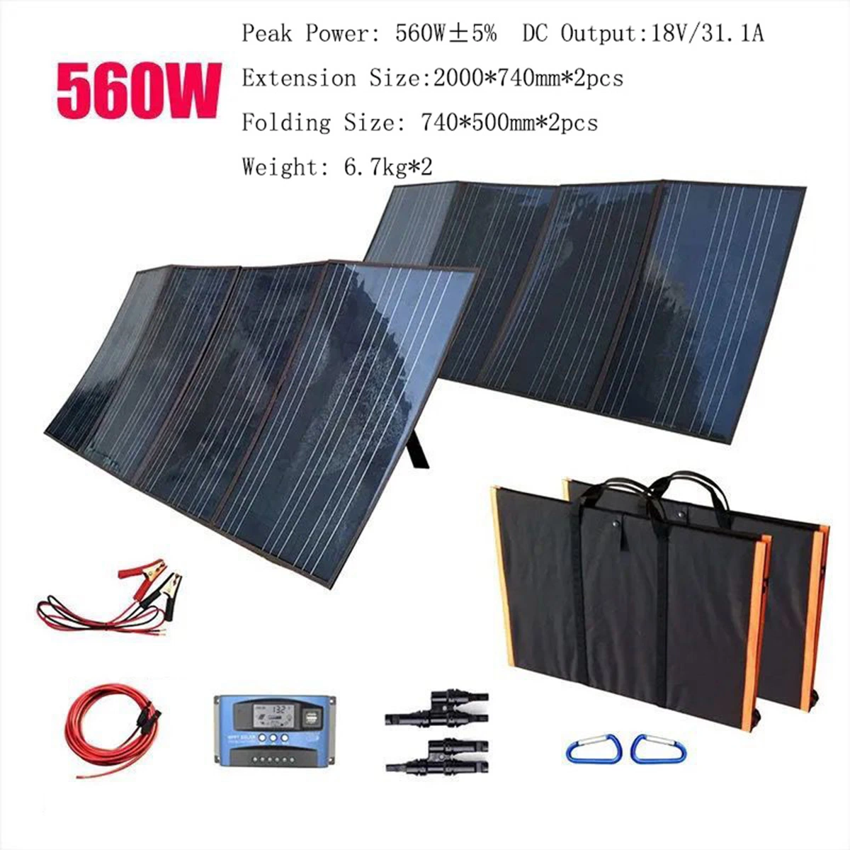 Panel solar plegable de alta eficiencia en el exterior Solar cargador para portátil Campingjump teléfonos arranque Tablet módulo solar