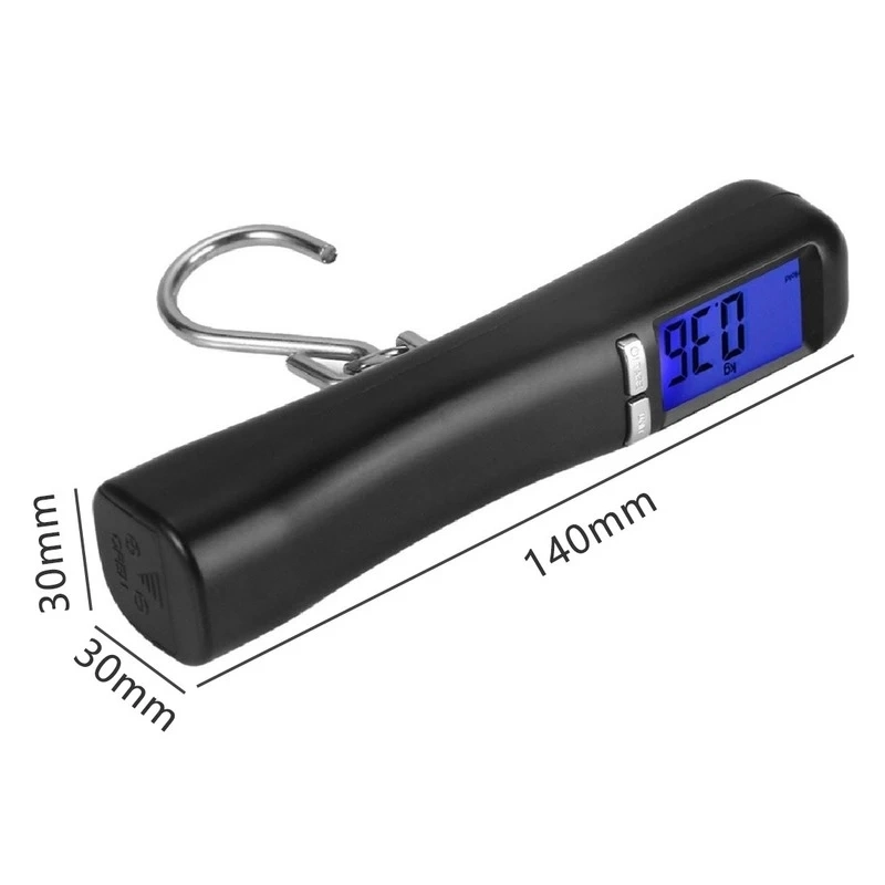 Digital Luggage Scale Digital Weighing Scale with Strap or Hook Battery Powered Baggage Scale with Built-in Lbs / Kg Conversion Measures up to 88 Lbs / 40 Kgs