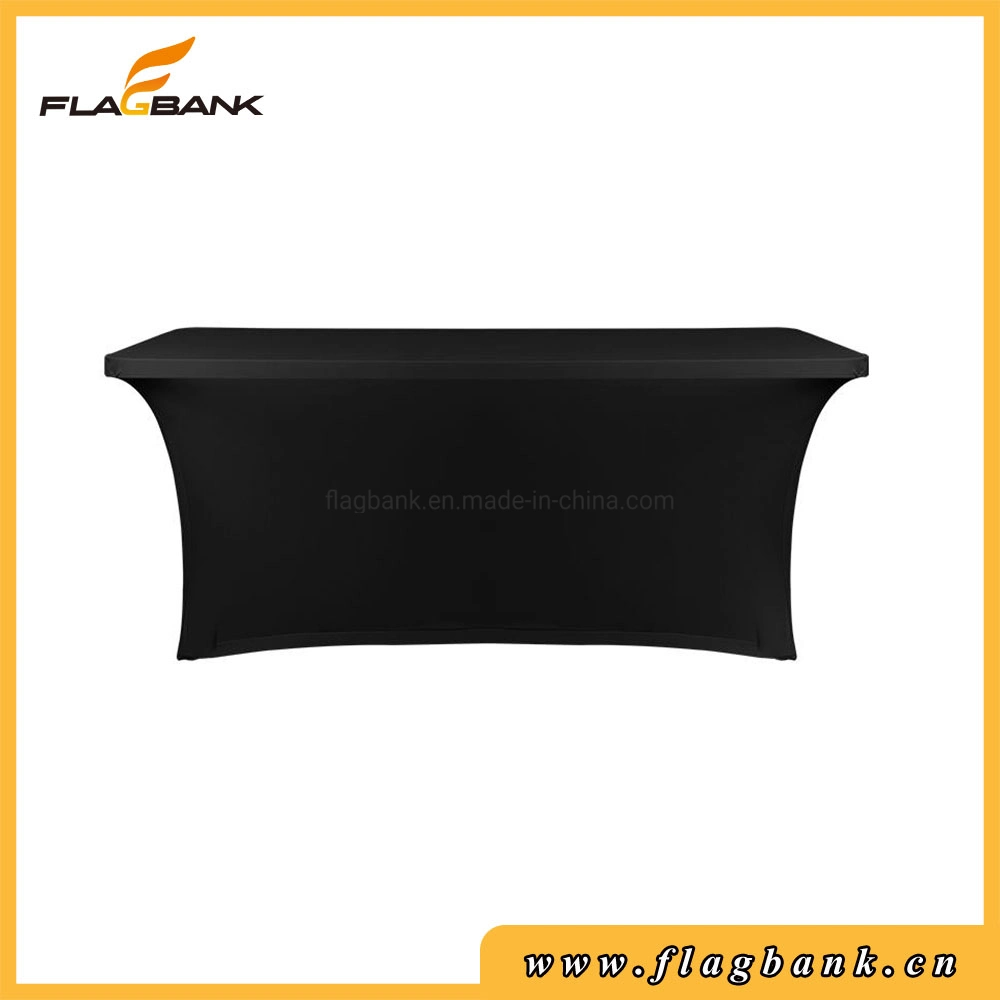 8FT Fabric Black Stretch Tablecloth for Tradeshow