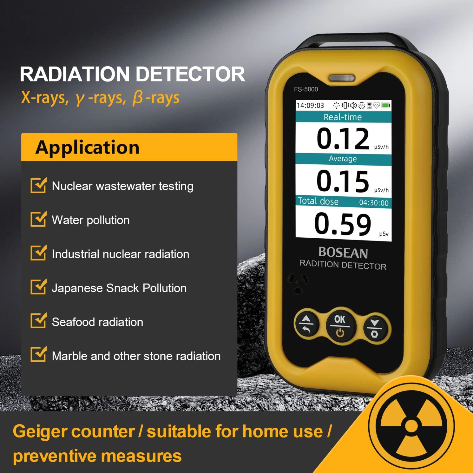 Ionizing Radiation Detector Radiation X Y and Hard B Rays Geiger Detector Nuclear Radiation Detector Measure Tool