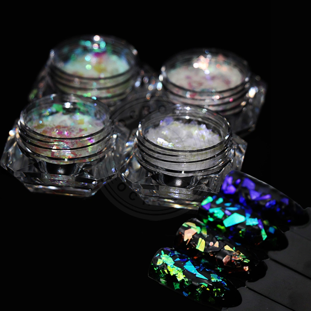 Chameleon hojuelas de la galaxia irregular Glitter 3D de lentejuelas de uñas esmalte de uñas para