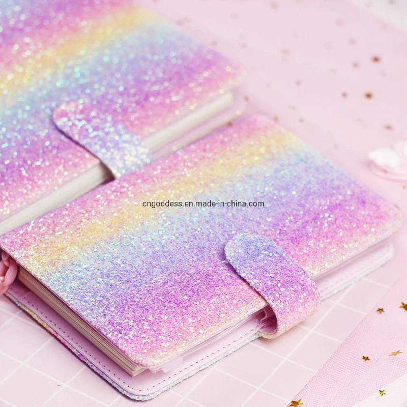 Pretty Bling Bling Sequin Material Cover Girl Mind Case Binding Notebook Cute Hardcover 2022 Notebook