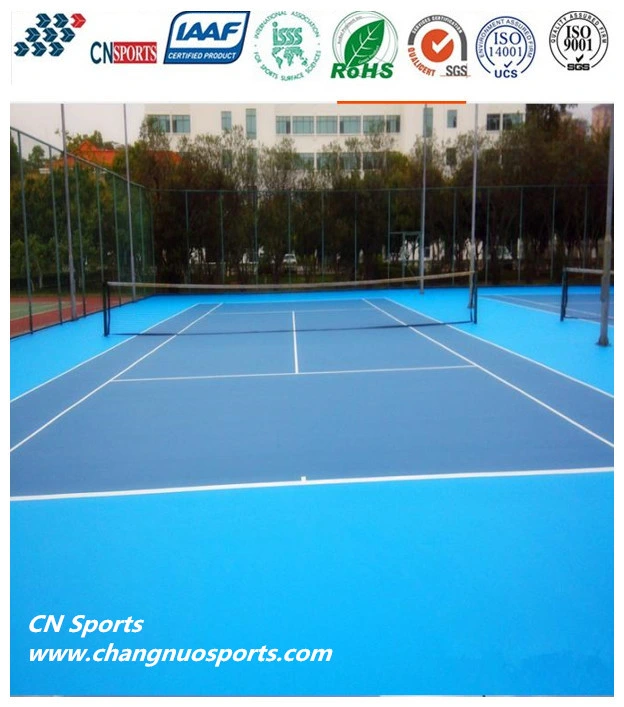 Silicon PU Upgraded Acrylic Coating Rubber Sports Flooring for Cushion Tennis Court