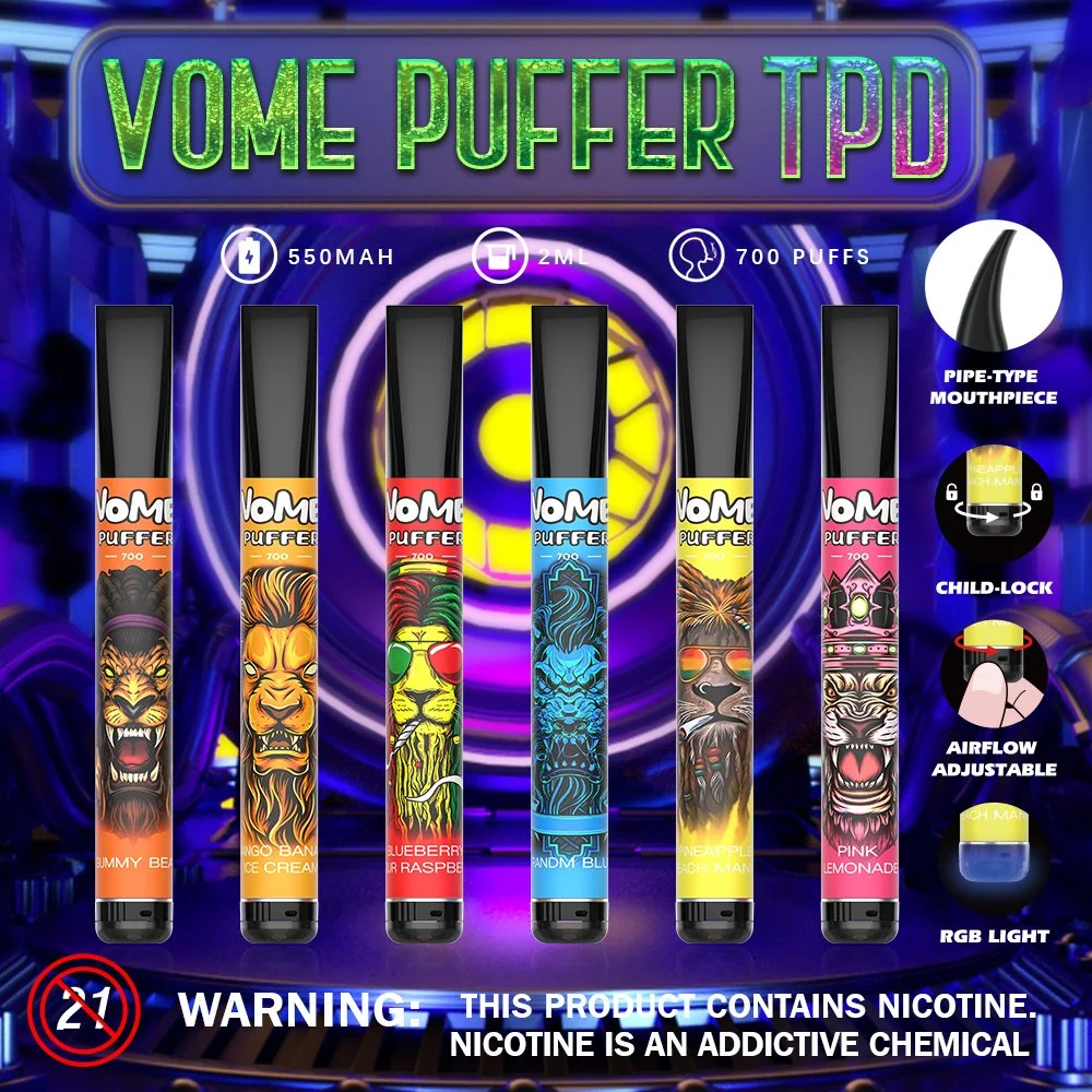 12 Mellow Tastes Wholesale/Supplier Vomo Puffer desechable 700 Puffs Tipo pluma E-cigarrillo