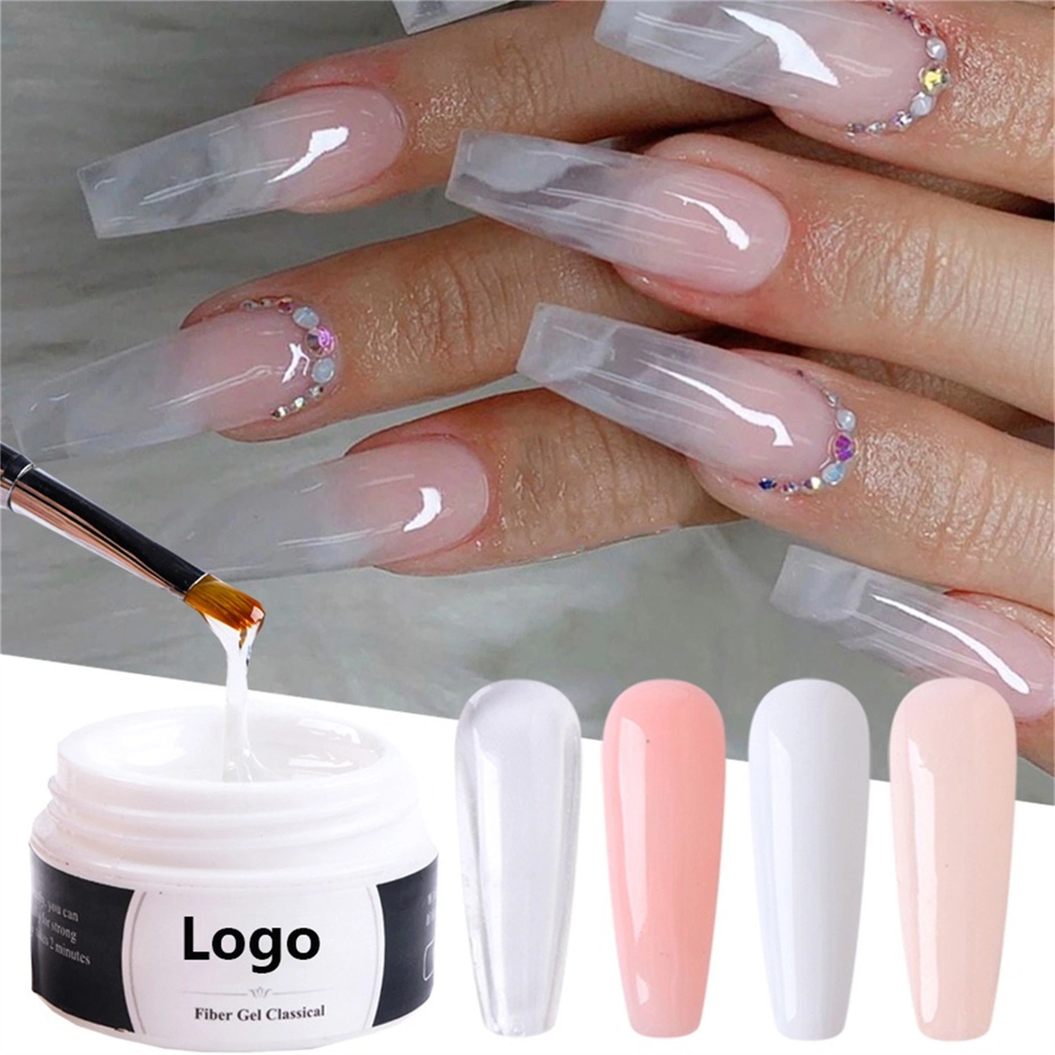 Factory Wholesale Jelly Gel Builder UV Gel Private Label Hard Gel Nail Builder in a Bottle Clear Color Gel UV Builder Gel for Nail Salon