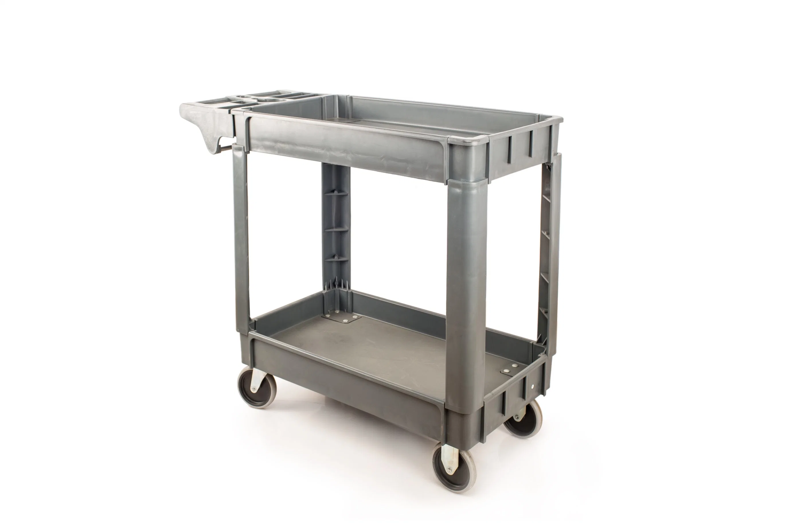 Two Shelf Kitchen Office Storage Plastic Utility Service Cart Trolley