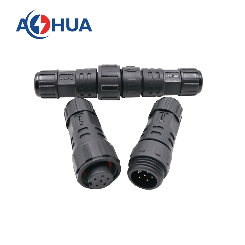 6 Pin Circular AC Power Waterproof 2.6-7.5mm M16 Connector for Outdoor LED Lighting