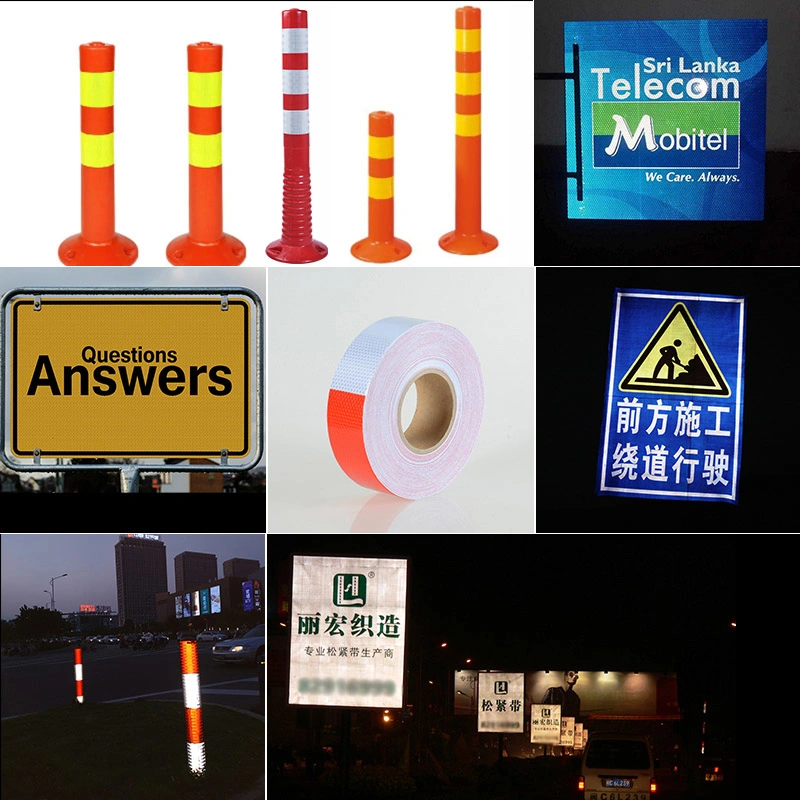 Self Adhesive Traffic Safety Road Sign Crystal Color PVC Reflective Film Sheeting Material