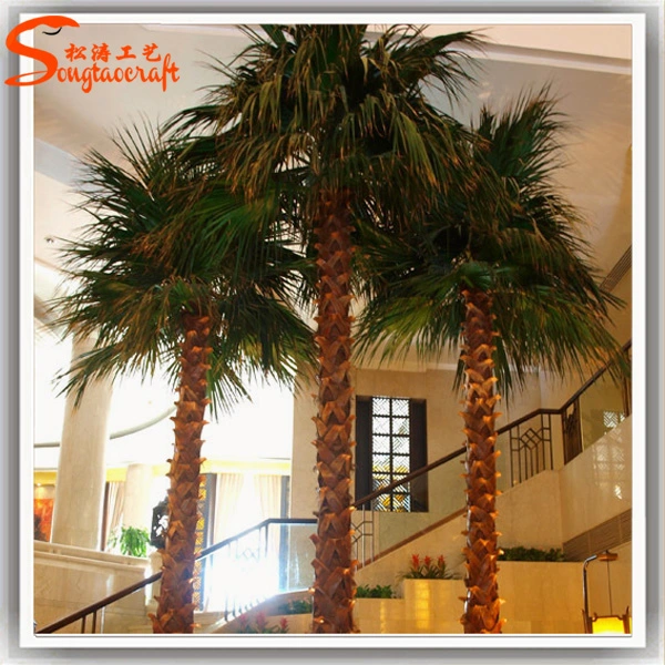 Market Decoration Fiberglass Artificial Autumn Palm Plants Tree