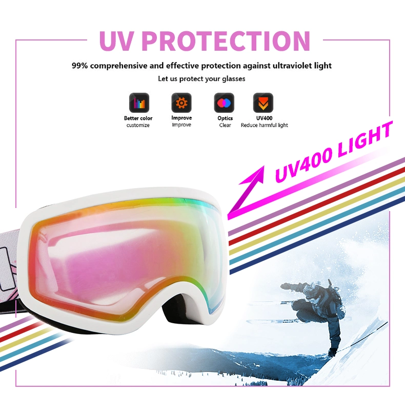 Anti Fog Ski Glasses Straps Magnetic Lens Kids Ski Goggles