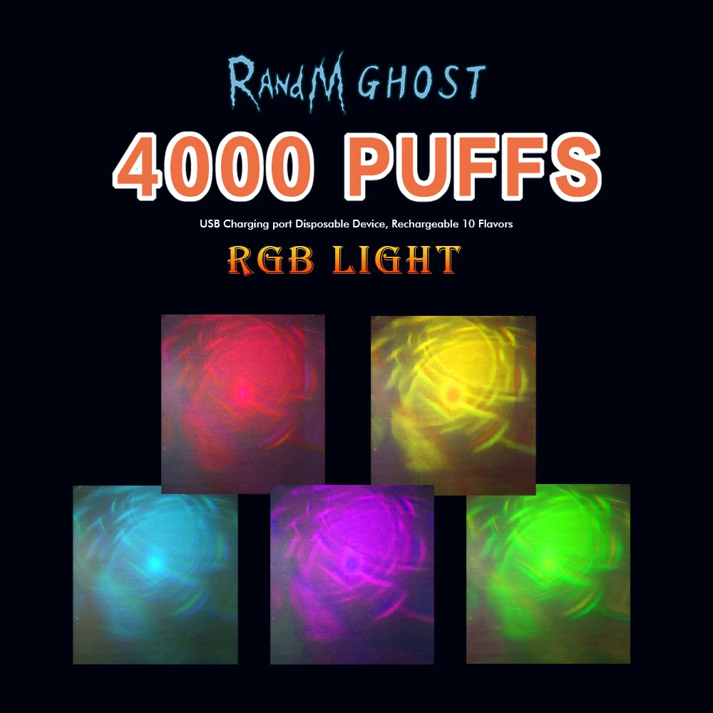 4000puff Randm Ghost vaporizador con desechables de luz RGB Vape Pen