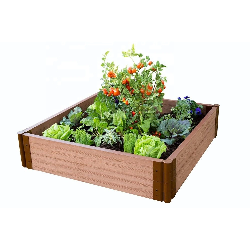 Manufacturer Supply DIY WPC Wood Plastic Garden Planter Raised Bed a Flower Pots Box