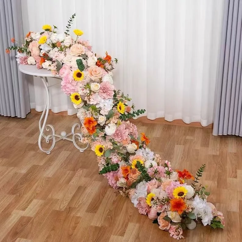 OEM Factory personnalisé décorateur de soie artificielle Flower de soie artificielle Arrangements Fabricant de mur de fleurs artificielles fait main en Chine