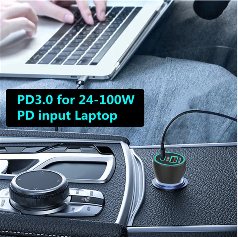 Port USB de type C La charge rapide voiture QC3.0 58.5W 36W de charge à LED PD