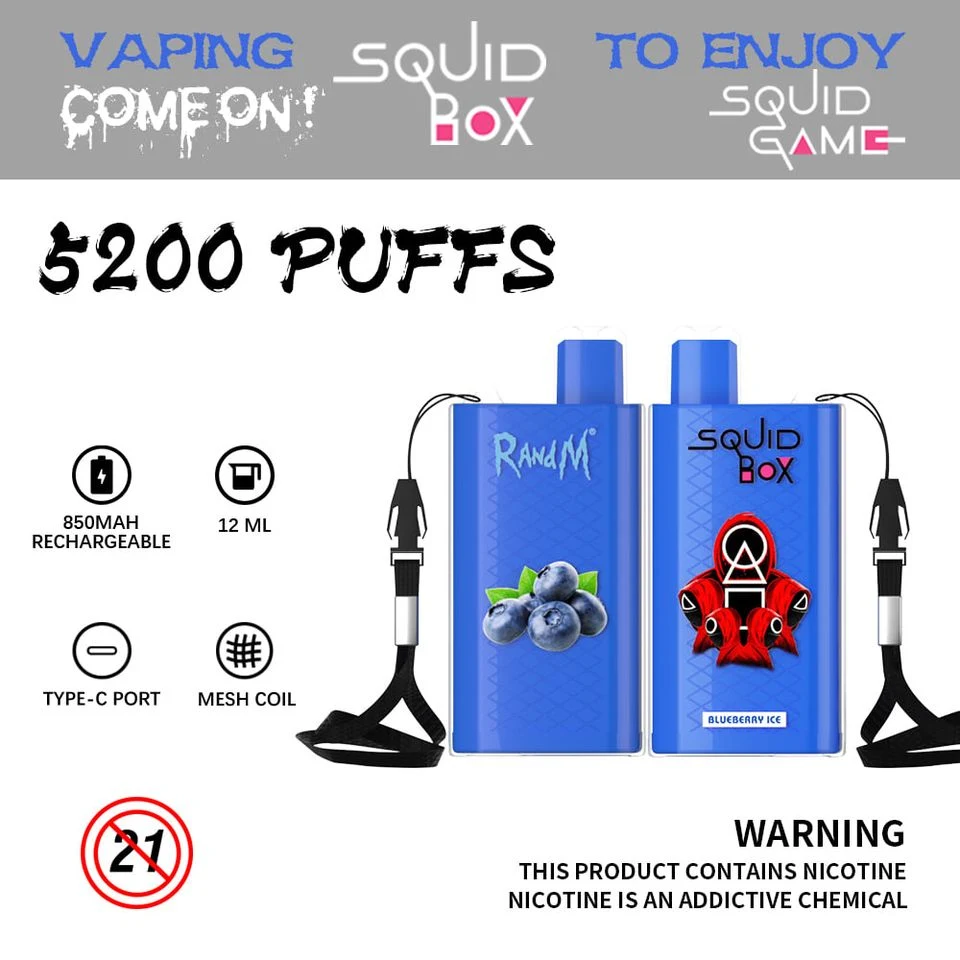 Randm Squid Box 5200puffs Mesh Coil Wholesale/Supplier Disposable/Chargeable Vape Pen