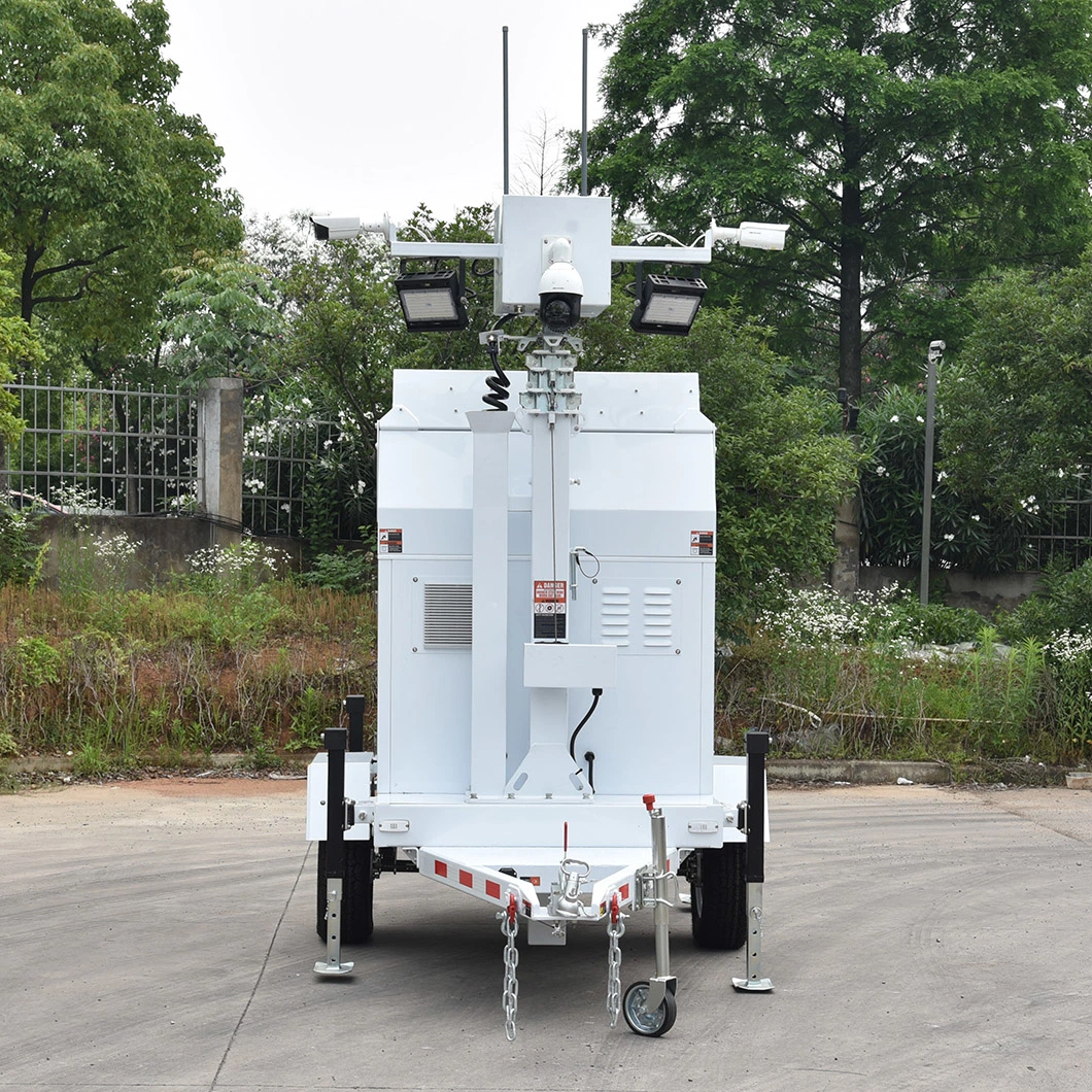 Portable Mobile Solar Security Trailer with LED Lamp and CCTV Camera