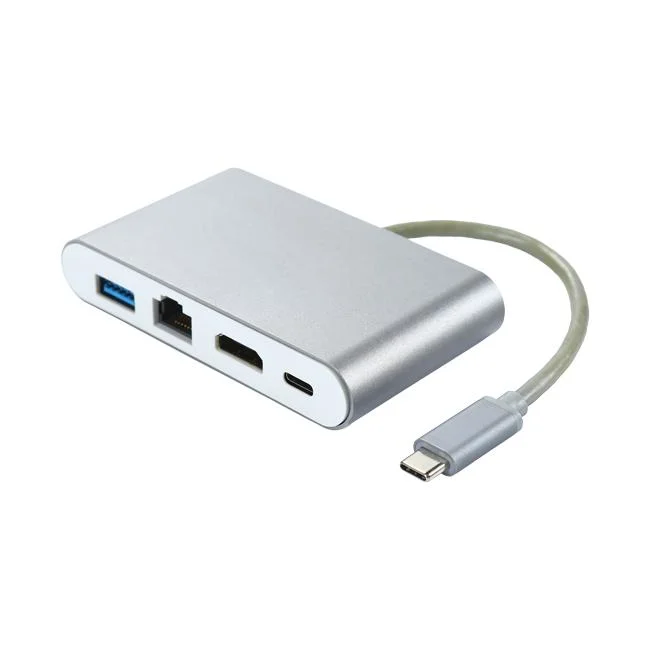 4 In1 Aluminum Alloy USB C Hub