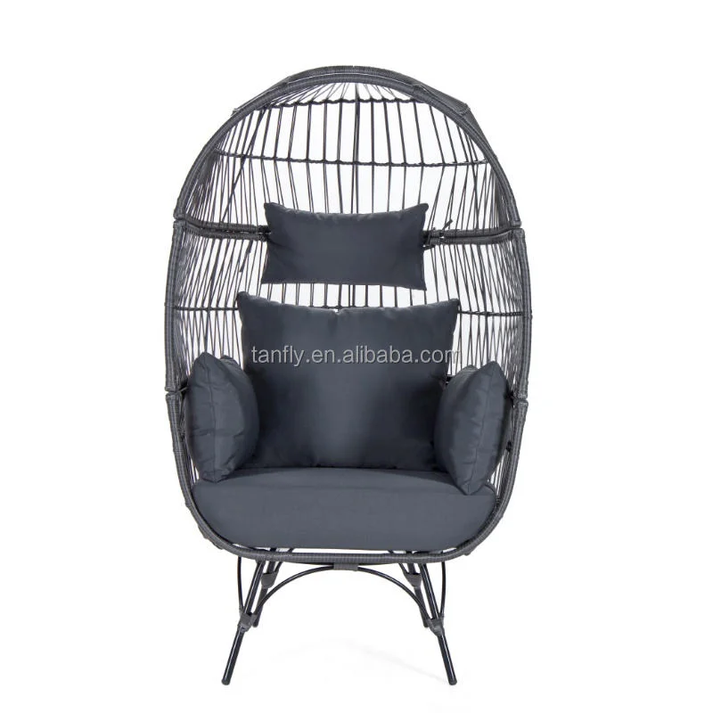 Outdoor Garden Furniture Rattan Iron Frame Single Seater Comfort Rattan Wicker Chair