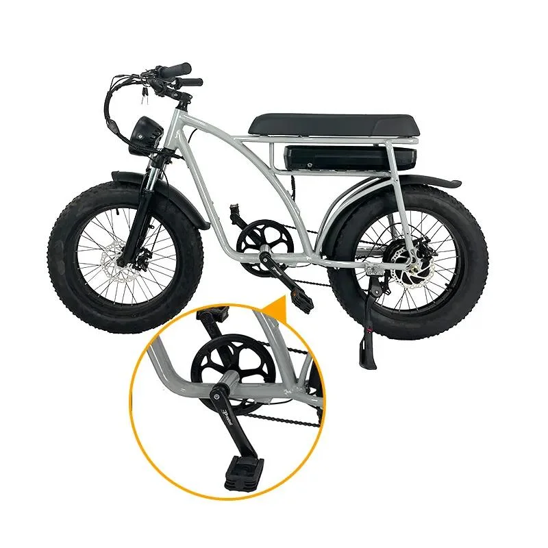 Vélo électrique tout-terrain à suspension intégrale Power China pas cher avec pneus larges pour VTT E-Bike
