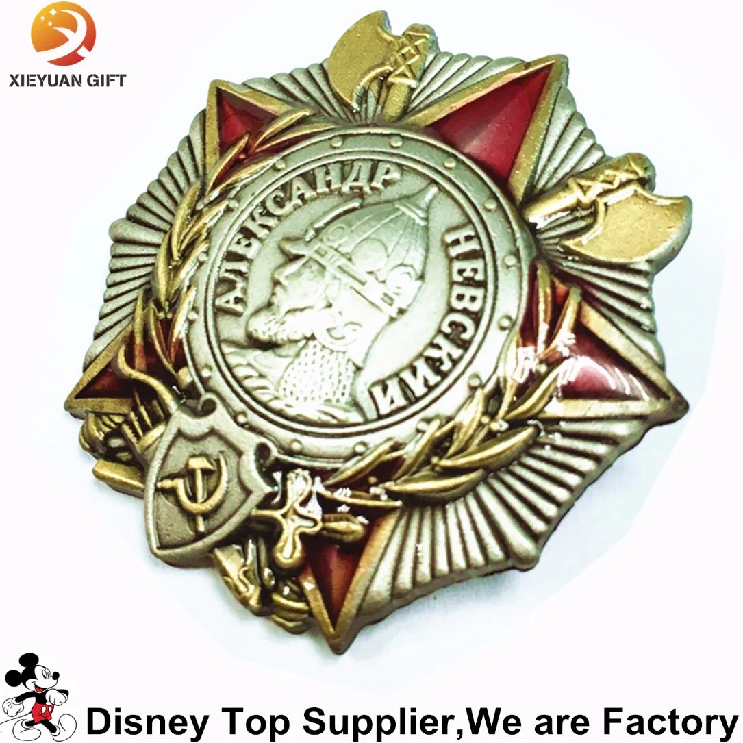 Original Factory Custom Logo Clothing Decoration Police Military Soft and Hard Honor Badge Pin Medal