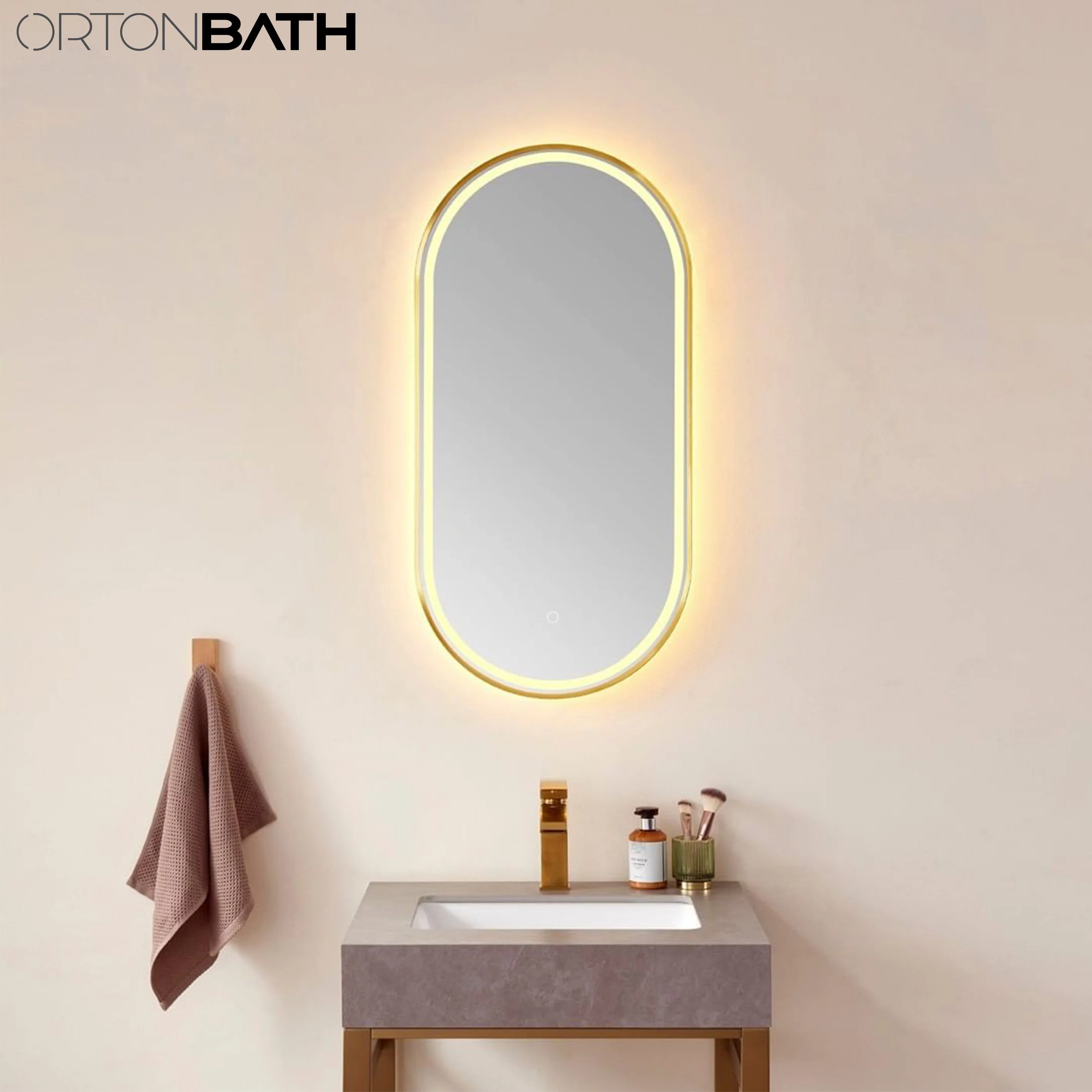 Ortonbath LED Oval Backlit Mirror 24 X 32 Inch Bathroom Vanity Mirror Large Dimmable Lighted Makeup Vanity Mirror Anti-Fog Wall Mounted Bath Mirror