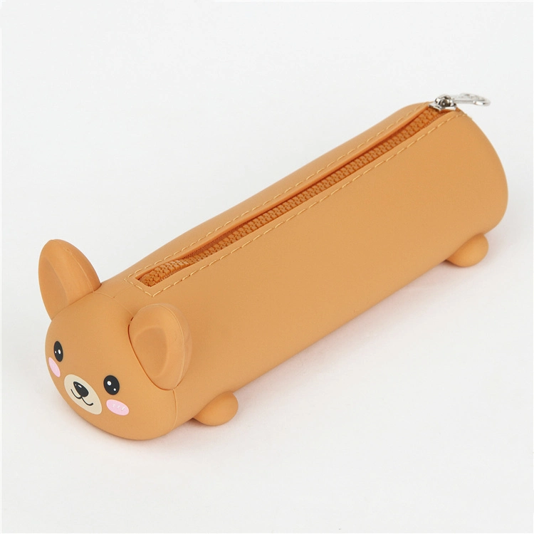 Custom Cute Animal Shape Silicone Kids Pen Bag School Student Pencil Bag
